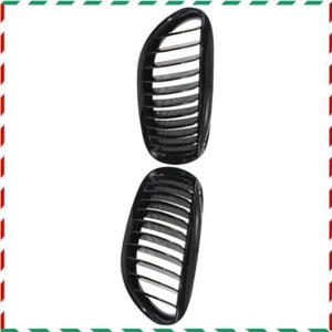 For BMW E63 E64 650i M6 2004-2010 US Gloss Black 2PCS Front Kidney Bumper Grille - Picture 1 of 5