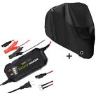 Set Motorcycle Battery Charger + Cover Xl Black