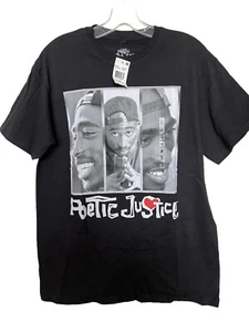 T-shirt grafica Tupac Shakur giustizia poetica adulto taglia media M nera - Foto 1 di 4