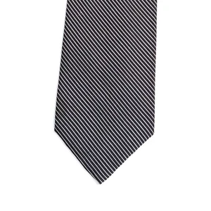 Express Men’s Silk Tie Black Gray Striped Long 62” Designer Wide Tie New - Picture 1 of 4