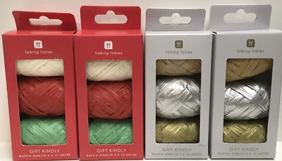 Lot of 2 same colors Raffia Ribbon Gift Kindly, Gift Wrapping 3X10 Metre each - Image 1 of 2