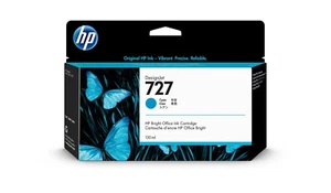 Genuinely HP 727 Cyan Ink Cartridge - B3P19A - Picture 1 of 1