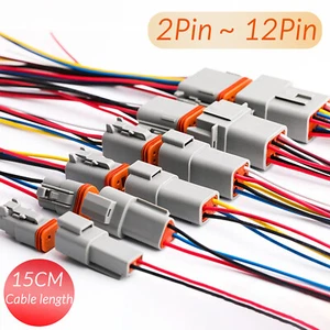 Deutsch DT Prewired Connectors 2,3,4,6,8,12 Pin Plug Kit With Cable DT06 DT04 - Picture 1 of 22
