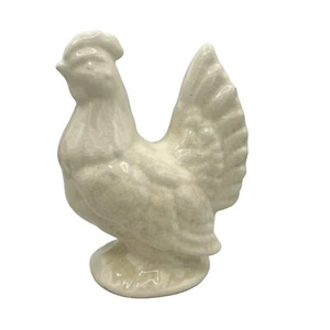 Chicken Figurine USA Pottery Vintage Alabaster Cream Hen Unmarked 6.75" Farm - Bild 1 von 15