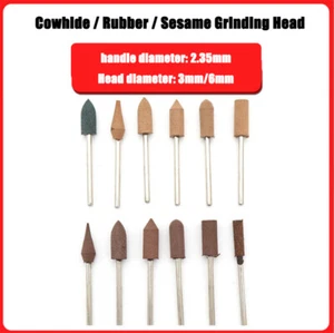 2.35mm Shank Cowhide / Rubber / Sesame Grinding Heads Jade Polishing Buffing - Picture 1 of 5