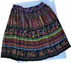 Phool Skirt Womens Bright Floral Pull On Flowy Gauzy Boho PXL/PEG Lined See Note