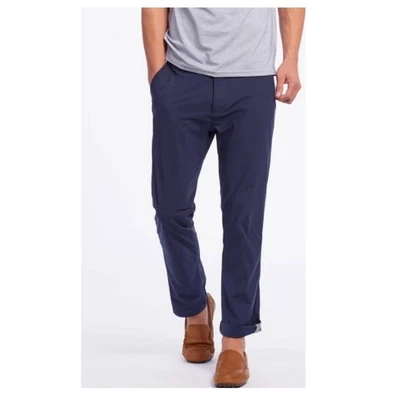 Rhone Men’s 41 x 26 City Pant Flat Front Navy Blue Slim Cut Performance Trousers - Image 1 of 4