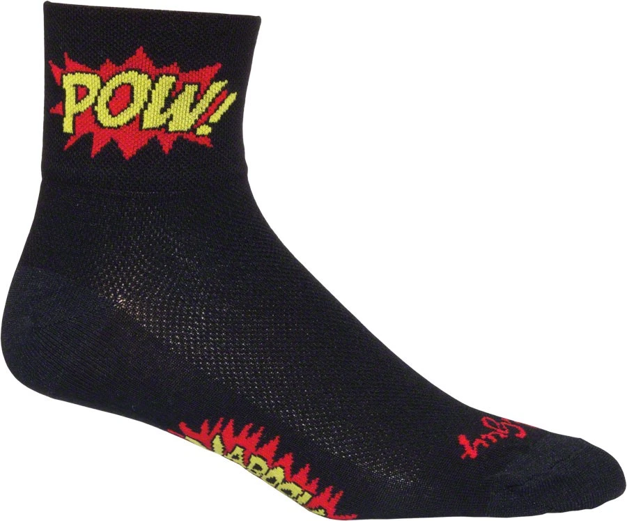 Calcetín de ciclismo SockGuy Boom Pow negro | Clima cálido sintético, puño de 3-4", Foto 1 de 1