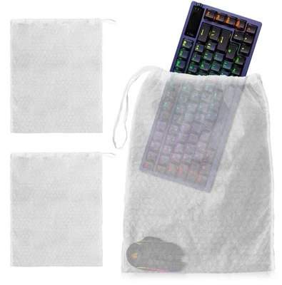 10 Drawstring Bubble Out Bags 12 x 16 White Bubble Bags Double Walled - Image 1 of 4