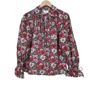 J. Crew Scalloped Sleeve Top Liberty Poppy Amelie Floral Size Small - Picture 1 of 8