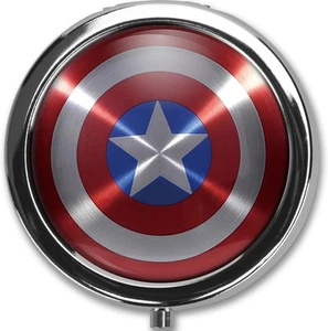 American Flag Custom Round Silver Pill Box Pocket 2.1 inches Medicine Tablet ... - Picture 1 of 3