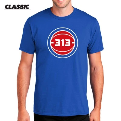 Camiseta Clásica Azul Baloncesto Detroit 313 Pistons - NBA Ball Camiseta Área Foto 1 de 3