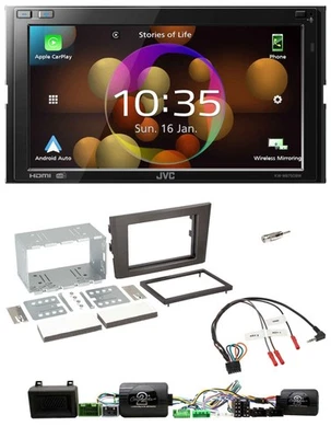 JVC DAB Lenkrad 2DIN Bluetooth USB Autoradio für Volvo XC 90 2004-2014 schwarz - Bild 1 von 4