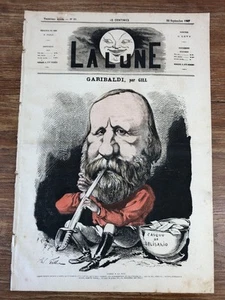 Journal Satirique LA LUNE Nr 81 (1867) Caricature GIUSEPPE GARIBALDI - Foto 1 di 1