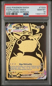 Pokemon Pikachu VMAX TG29/TG30 Lost Origin Deutsch PSA 10 GEM MINT Low POP - Picture 1 of 2