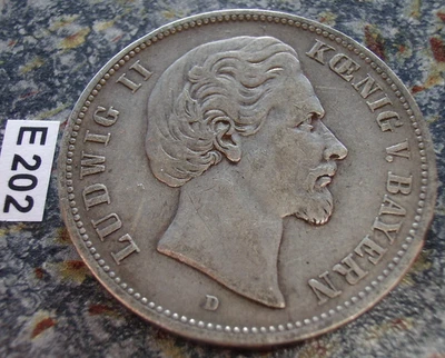 Bayern 5 Mark 1876 Märchen König Ludwig II Kaiserreich Silber Münze - Bild 1 von 2