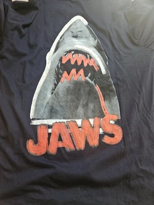Jaws NWT Long Sleeve Graphic Tee Dark Blue Jaws Logo New With Tags Size L - Image 1 of 4
