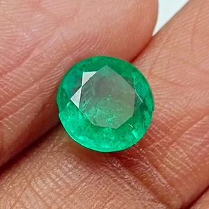 1.33 CT - Natural Zambian Emerald Good Luster Gem Round Cut - 9606 - Picture 1 of 3