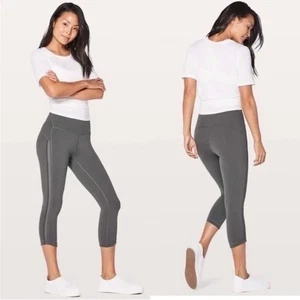 Lululemon Damen grau Wunder Under Hi Rise 7/8 Crop Awaken Tight Größe 6 - Bild 1 von 9