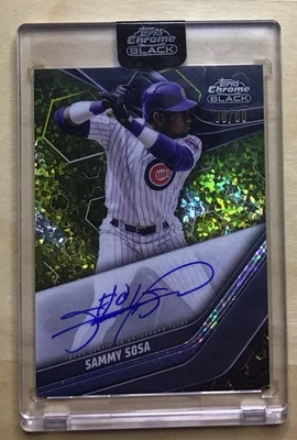 🔥2023 Topps Cromo Negro Oro Mini Diamante Refractor Sammy Sosa SP Automático/50 Foto 1 de 2