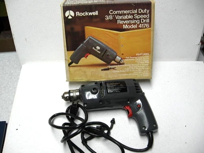 Rockwell коммерческая переменная реверсивная дрель 3/8 дюйма модель 4176 1000 об/мин новая - Изображение 1 из 4