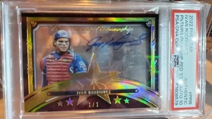 Five Star Ivan Rodríguez Pentamerous Penmanship 2022 rojo 1/1 PSA automático 10 - Imagen 1 de 5