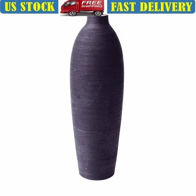 Elegante jarrón de piso de cerámica de 24 pulgadas decorativo con acento para el hogar flores perfectas plantas Foto 1 de 4