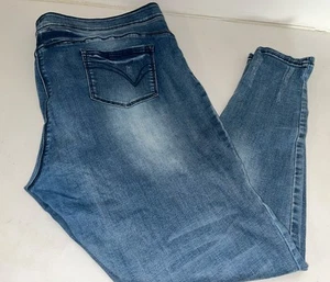 Coco + Carmen Women Size XXL Blue Elastic Waist Skinny Medium Wash Stretch Jeans - Picture 1 of 17