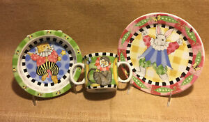 Child Dinner Set Bunny Bear Monkey Peas and Thank You Kelly Barnes Rightsell 