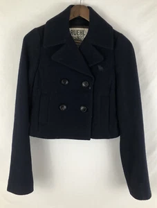 Ruehl 925 Abercrombie Damen dunkelblau Wollmischung Erbsenmantel Kurzjacke Gr. Small - Bild 1 von 9