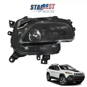 Conjunto de faros laterales derechos lente transparente negro para Jeep Cherokee 2014-2018 faro - Imagen 1 de 13