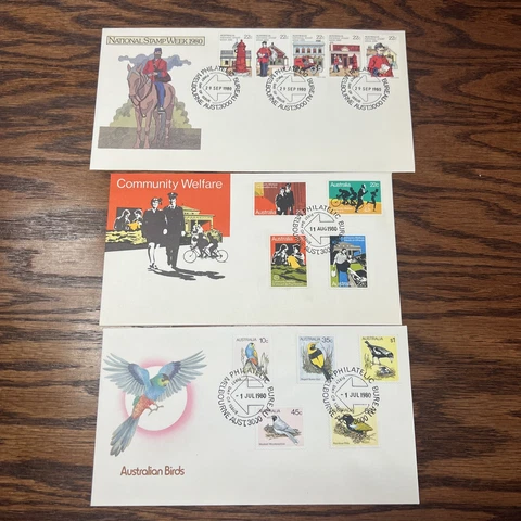 Lot of 3 Australia 1980 FDCs Cover