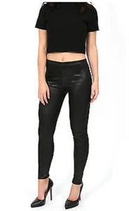 New Ladies Leggings PVC Leather Wet Look Low Waisted Pants Trousers Plus Sizes - Picture 1 of 2