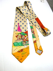 FLINTSTONES HANNA BARBERA NUOVA NEW VINTAGE 90 SETA SILK MADE IN ITALY - Imagen 1 de 5