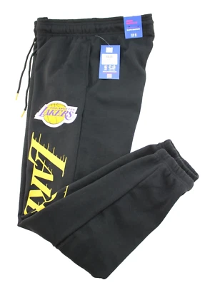 LA LAKERS NBA Men's Medium 32-35" Black 2-Pocket Script Logo Sweat Pant MSRP $65 - Image 1 of 4