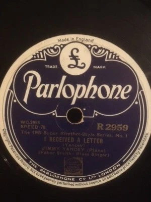 1945 JIMMY YANCEY FABER SMITH - I RECEIVED A LETTER / EAST ST. LOUIS BLUES R2959 - Image 1 of 2