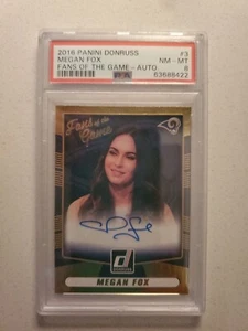MEGAN FOX 2016 PANINI DONRUSS FANS OF THE GAME AUTOGRAPH PSA 8 NM-MT RAMS POP 2 - Bild 1 von 6