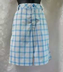 Vintage? Puma Men Golf Shorts Size 30 Blue Plaid Flat Front Pockets T Holder EUC - Picture 1 of 12