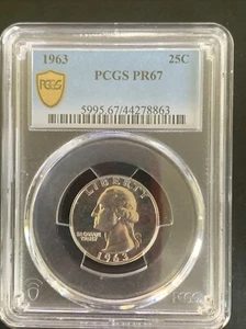 1963 Washington Quarter 25C PCGS PR67 - Picture 1 of 2
