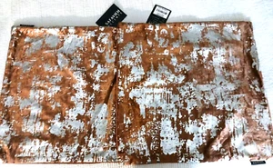 2 SAFAVIEH  Vallia Velvet orange / silver 16 x 16" Decorative Throw Pillows NWT - Picture 1 of 5