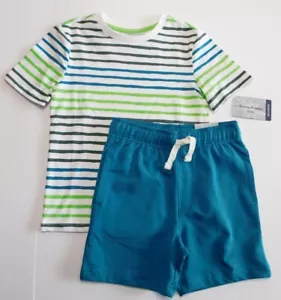 Tommy Bahama Boy T-Shirt Shorts White Blue Multicolor SIZE XS/4 & S/5-6 NEW - Picture 1 of 7