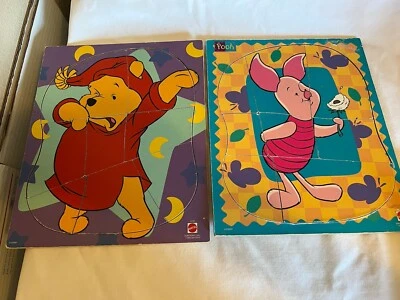 Vintage Matel Pooh And Piglet Wooden Puzzles - Image 1 of 4