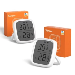 SONOFF Zigbee LCD Smart Temperature Humidity Sensor Thermometer for Alexa 2 Pack - Picture 1 of 12