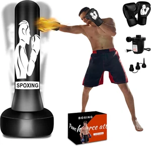 Heavy Punching Bag with Stand for Adults, 70" Freestanding Punching Bag with Box - Picture 1 of 9