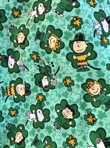 Peanuts 2005 “Irish for A Day!” ST PATRICKS Snoopy Charlie Brown 44”w ~ 1-3/4 Yd - Picture 1 of 2