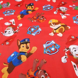 Paw Patrol 2018 Red 3/4 Yard Fabric Cotton 28" x 44" Quilts Crafts Junk Journals - Picture 1 of 2