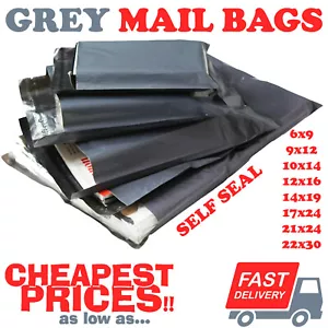 More details for strong grey mailing post mail postal bags poly postage self seal all sizes cheap
