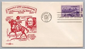 S#994 Kansas City Centennial FDC Lukemans Statue Kit Carson Gateway West Series - Picture 1 of 2
