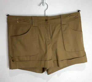 Tory Burch smart summer shorts US 6 UK 10 VGC camel gold woven chinos luxury - Picture 1 of 9