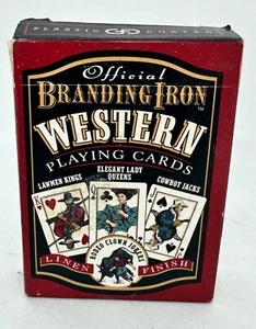 Official Branding Iron Western Playing Cards Linen Finish Double G Design 1995 V - Picture 1 of 7